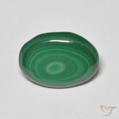 4.84ct Natural Medium Green Malachite, Oval, Opaque