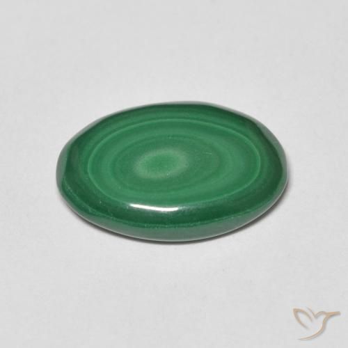 Malachite Gemstone in 13.3 x 9.7 mm Size for Sale, Malachite Stone in Medium Green Color