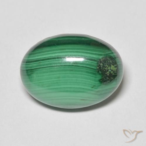 8.77ct Natural Green Malachite, Oval, Opaque