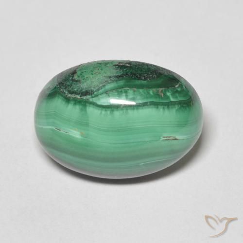 7.31 ct Oval Malachite, 13.9 x 9.9 mm From Congo, Photo A