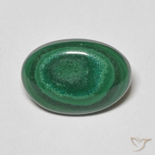 6.22ct Natural Medium Green Malachite, Oval, Opaque