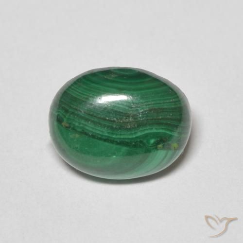Malachite verde taglio ovale da 3,17 ct dal Congo, dimensione 10 x 7,9mm, pietra preziosa naturale non trattati , purezza Opaque, Malachite Ovale cabochon da 1 pz, durezza Mohs di 3,5 - 4, Photo A