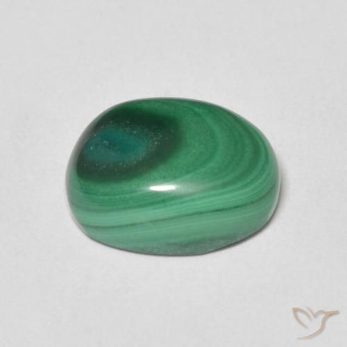 Malachite Gemstone in 10.6 x 8.1 mm Size for Sale, Malachite Stone in Green Color