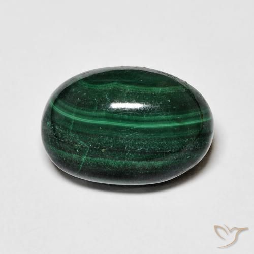 Malachite Ovale cabochon da 8,77 ct dal Congo, dimensione 14,1 x 9,6mm, purezza Opaque, pietra preziosa naturale non trattati, Malachite 1pc in colore Verde multicolore, durezza Mohs di 3,5 - 4, Photo A