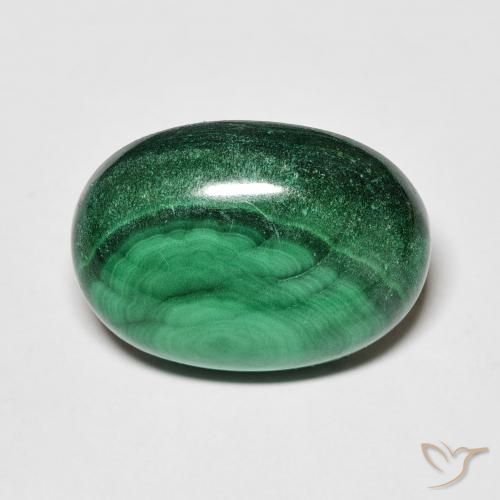Malaquita Verde Cabujón Óvalo de 14.9 ct de Congo, dimensión 18,1 x 12,9mm, piedra preciosa natural No tratado, claridad Opaco, Malaquita de 1 pieza en color Verde multicolor, dureza Mohs de 3.5 - 4, Photo A