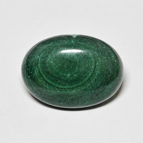 Malaquita Verde Cabujón Óvalo de 14.65 ct de Congo, dimensión 17,9 x 13mm, piedra preciosa natural No tratado, claridad Opaco, Malaquita de 1 pieza en color Verde pino, dureza Mohs de 3.5 - 4, Photo A