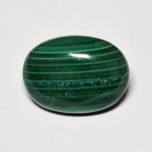 Malachite verde taglio ovale da 13,69 ct dal Congo, dimensione 17,7 x 13,1mm, pietra preziosa naturale non trattati , purezza Opaque, Malachite Ovale cabochon da 1 pz, durezza Mohs di 3,5 - 4, Photo A