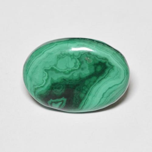Malachite 18,1 x 12,9mm verde Ovale cabochon dal Congo, peso di 10,38 ct, gemma naturale non trattati in purezza Opaque, 1 pezzo Malachite - Colore: Verde multicolore, durezza Mohs di 3,5 - 4, Photo A