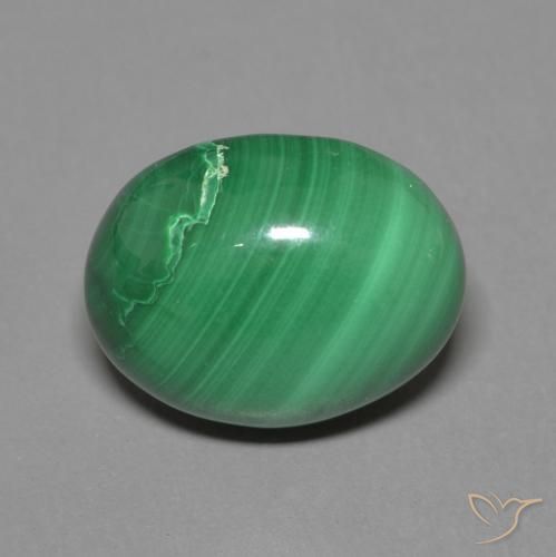 10,2 x 8,1mm Malachite verde Ovale cabochon dal Congo, peso di 4,13 ct, pietra preziosa naturale non trattati in purezza Opaque, Malachite 1pz - il colore è Verde medio, durezza Mohs di 3,5 - 4, Photo A