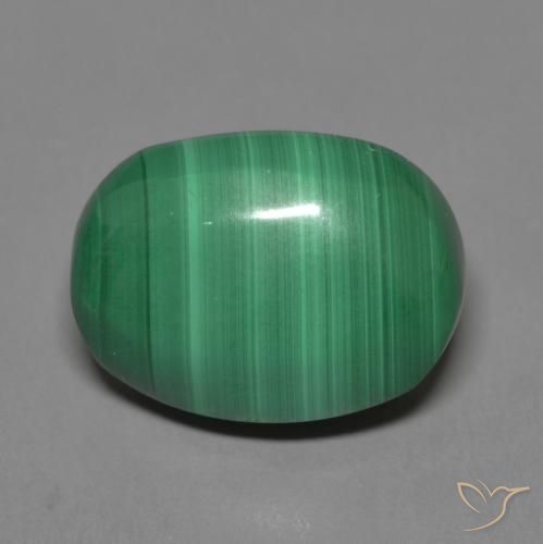 9.23ct Natural Medium Green Malachite, Oval, Opaque