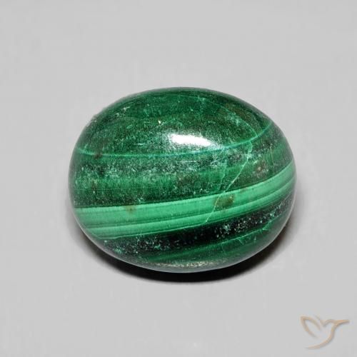 6.9 ct Oval Malachite, 12.1 x 10 mm From Congo, Photo A