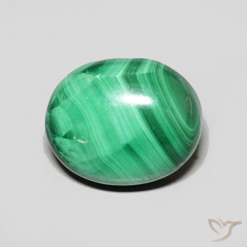 6.68 ct Oval Malachite, 12.1 x 9.9 mm From Congo, Photo A