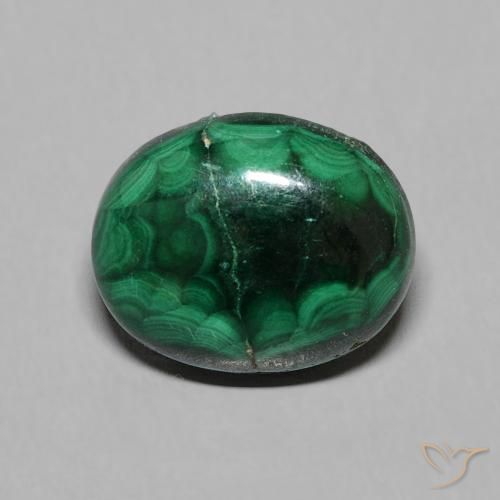 4.46ct Natural Medium Green Malachite, Oval, Opaque