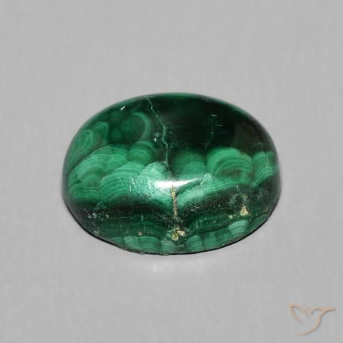 Malachite Gemstone in 11 x 9 mm (calibrated) Size for Sale, Malachite Stone in Medium Green Color