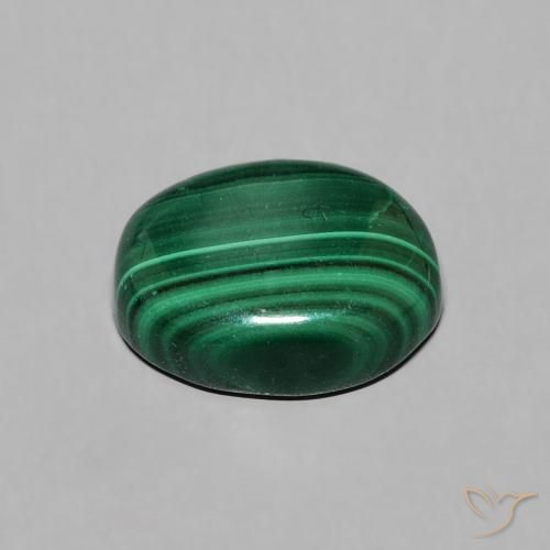 Malachite Gemstone in 9.4 x 7.6 mm Size for Sale, Malachite Stone in Green Color