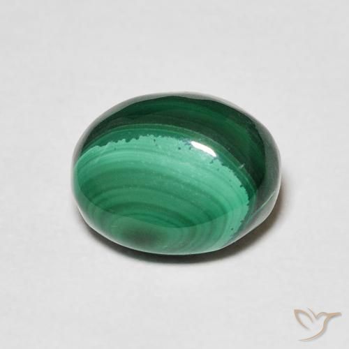3.15 ct Oval Malachite, 9.1 x 7.1 mm From Congo, Photo A