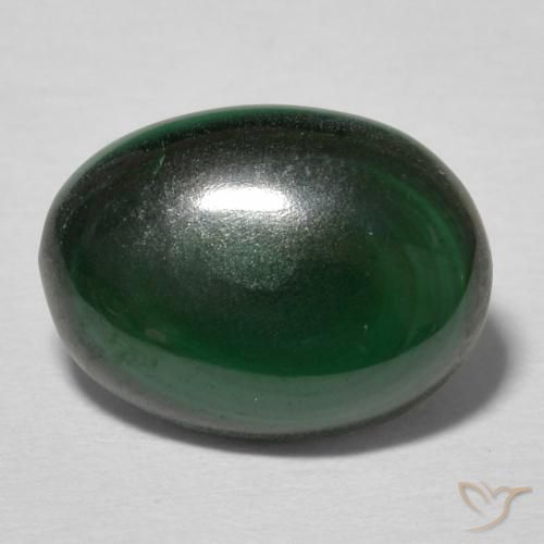 5.27ct Natural Dark Green Malachite, Oval, Opaque