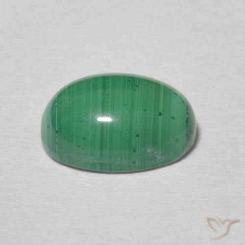 Malachite Gemstone in 8.6 x 6.5 mm Size for Sale, Malachite Stone in Medium Green Color