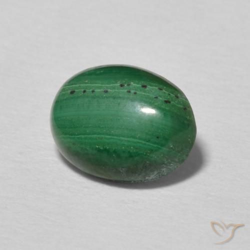 1.81 ct Green Malachite Stone, Natural Malachite in Oval Cabochon Shape for Sale