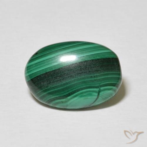 3.85ct Natural Dark Green Malachite, Oval, Opaque