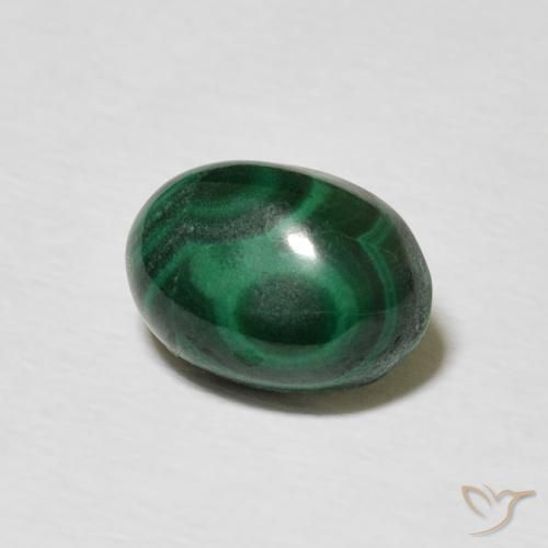 2.60 ct Green Malachite Stone, Natural Malachite in Oval Cabochon Shape for Sale
