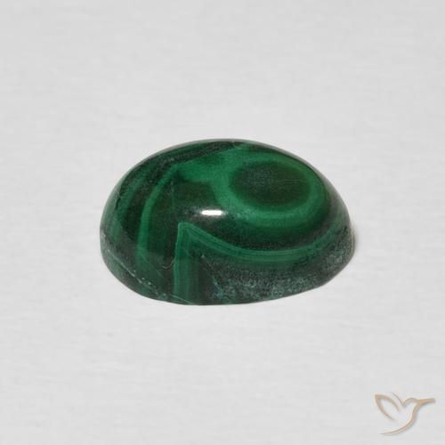 Malachite Gemstone in 8.9 x 6.3 mm Size for Sale, Malachite Stone in Dark Green Color