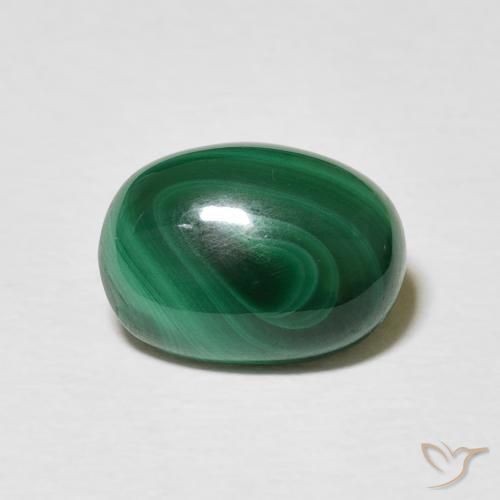 3.34ct Natural Medium Green Malachite, Oval, Opaque