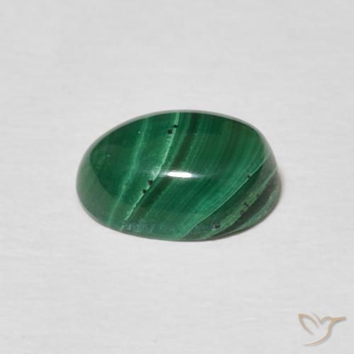 Malachite Gemstone in 9 x 7 mm (calibrated) Size for Sale, Malachite Stone in Medium Green Color