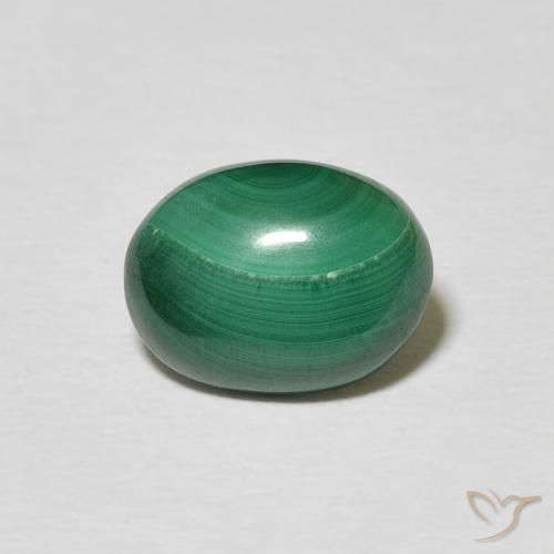 2.75ct Natural Medium Green Malachite, Oval, Opaque