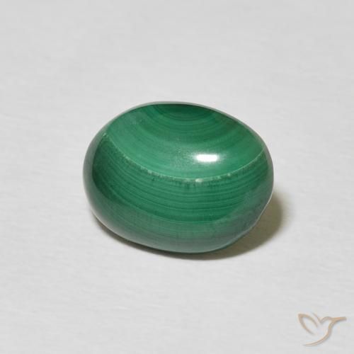 2.75 ct Green Malachite Stone, Natural Malachite in Oval Cabochon Shape for Sale