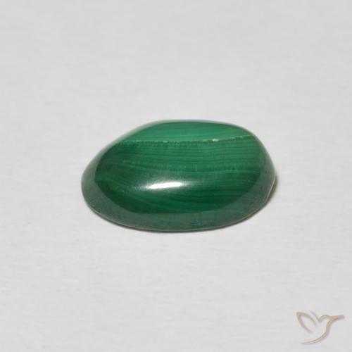 Malachite Gemstone in 9.9 x 7.6 mm Size for Sale, Malachite Stone in Medium Green Color