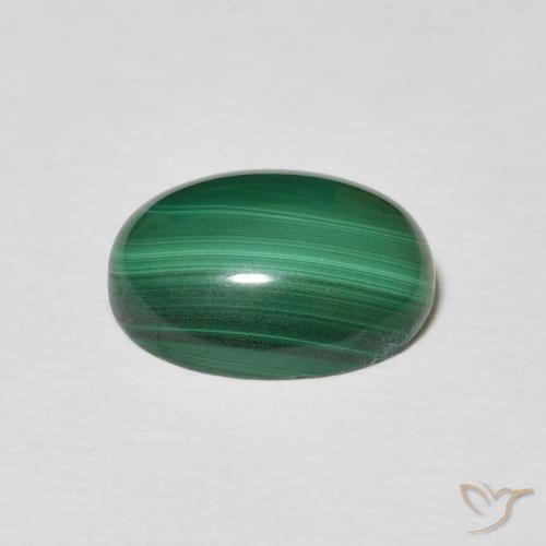 Malachite Gemstone in 11.7 x 9.2 mm Size for Sale, Malachite Stone in Medium Green Color