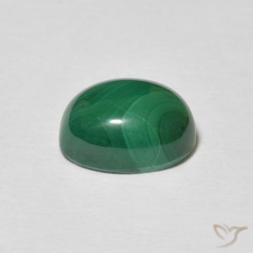 Malachite Gemstone in 10.5 x 8.3 mm Size for Sale, Malachite Stone in Medium Green Color
