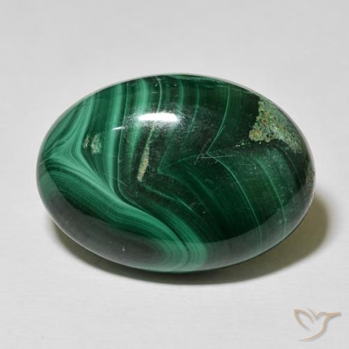 33.15ct Natural Dark Green Malachite, Oval, Opaque