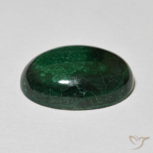 Malachite Gemstone in 18 x 13 mm (calibrated) Size for Sale, Malachite Stone in Dark Green Color