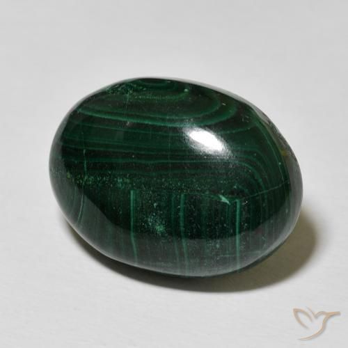 29.26 ct Green Malachite Stone, Natural Malachite in Oval Cabochon Shape for Sale
