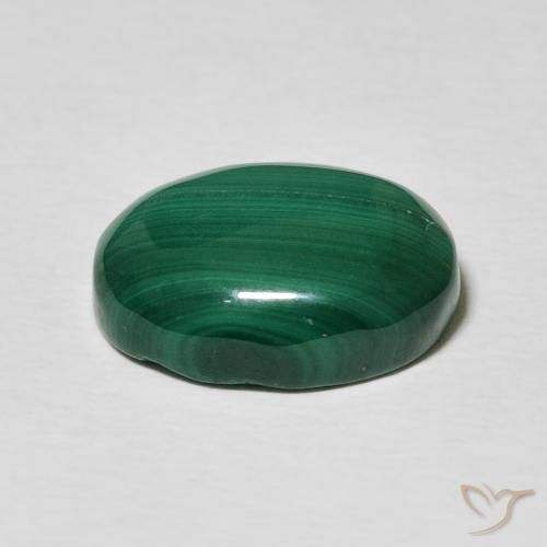 Malachite Gemstone in 13.4 x 10.2 mm Size for Sale, Malachite Stone in Multicolor Green Color