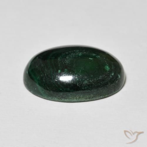 Malachite Gemstone in 18 x 13 mm (calibrated) Size for Sale, Malachite Stone in Dark Green Color