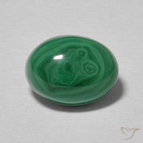 2.90ct Natural Medium Green Malachite, Oval, Opaque