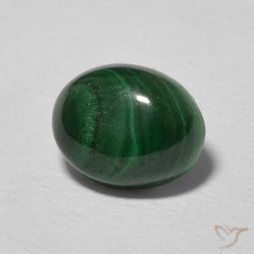 2.66 ct Green Malachite Stone, Natural Malachite in Oval Cabochon Shape for Sale