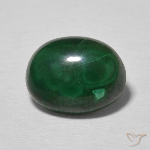 2.97ct Natural Dark Green Malachite, Oval, Opaque
