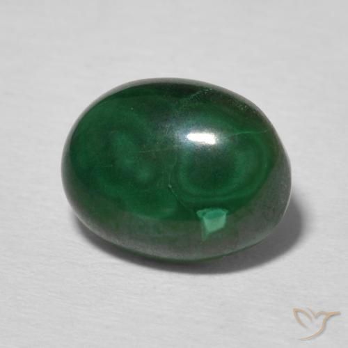 2.97 ct Green Malachite Stone, Natural Malachite in Oval Cabochon Shape for Sale