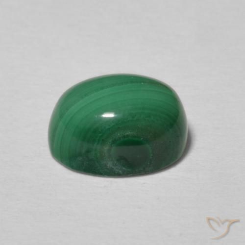Malachite Gemstone in 8.7 x 6.7 mm Size for Sale, Malachite Stone in Multicolor Green Color