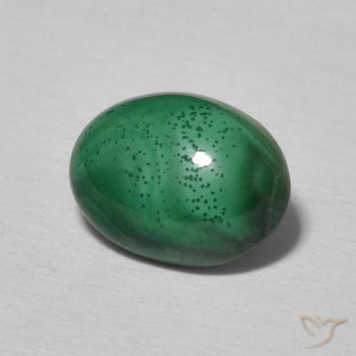2.32 ct Green Malachite Stone, Natural Malachite in Oval Cabochon Shape for Sale
