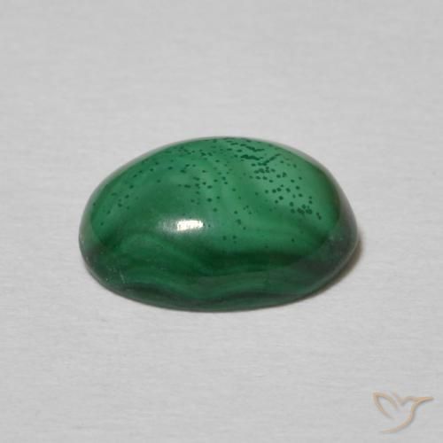 Malachite Gemstone in 8.9 x 6.7 mm Size for Sale, Malachite Stone in Medium Green Color