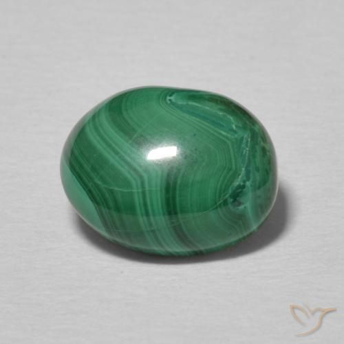 レビュー高評価のおせち贈り物 3.00ct Natural Dark Green Malachite, Oval, Opaque 置物