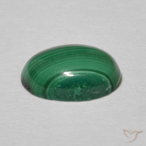 Malachite Gemstone in 9.4 x 6.7 mm Size for Sale, Malachite Stone in Dark Green Color