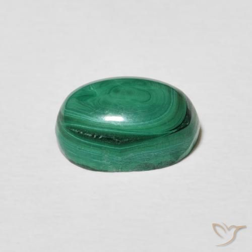 Malachite Gemstone in 10.1 x 7.3 mm Size for Sale, Malachite Stone in Multicolor Green Color