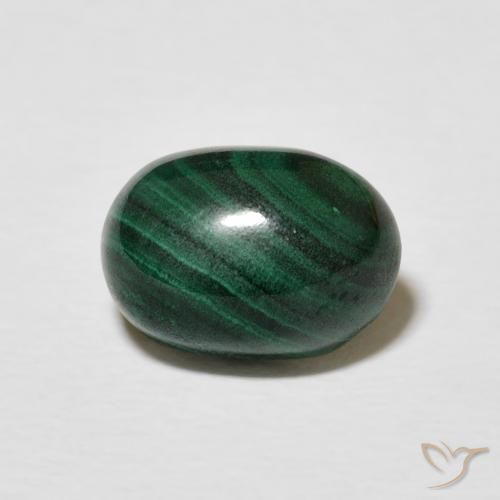 3.00ct Natural Dark Green Malachite, Oval, Opaque