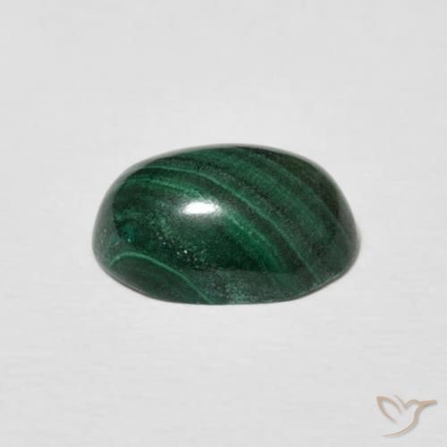 Malachite Gemstone in 10 x 7 mm (calibrated) Size for Sale, Malachite Stone in Dark Green Color